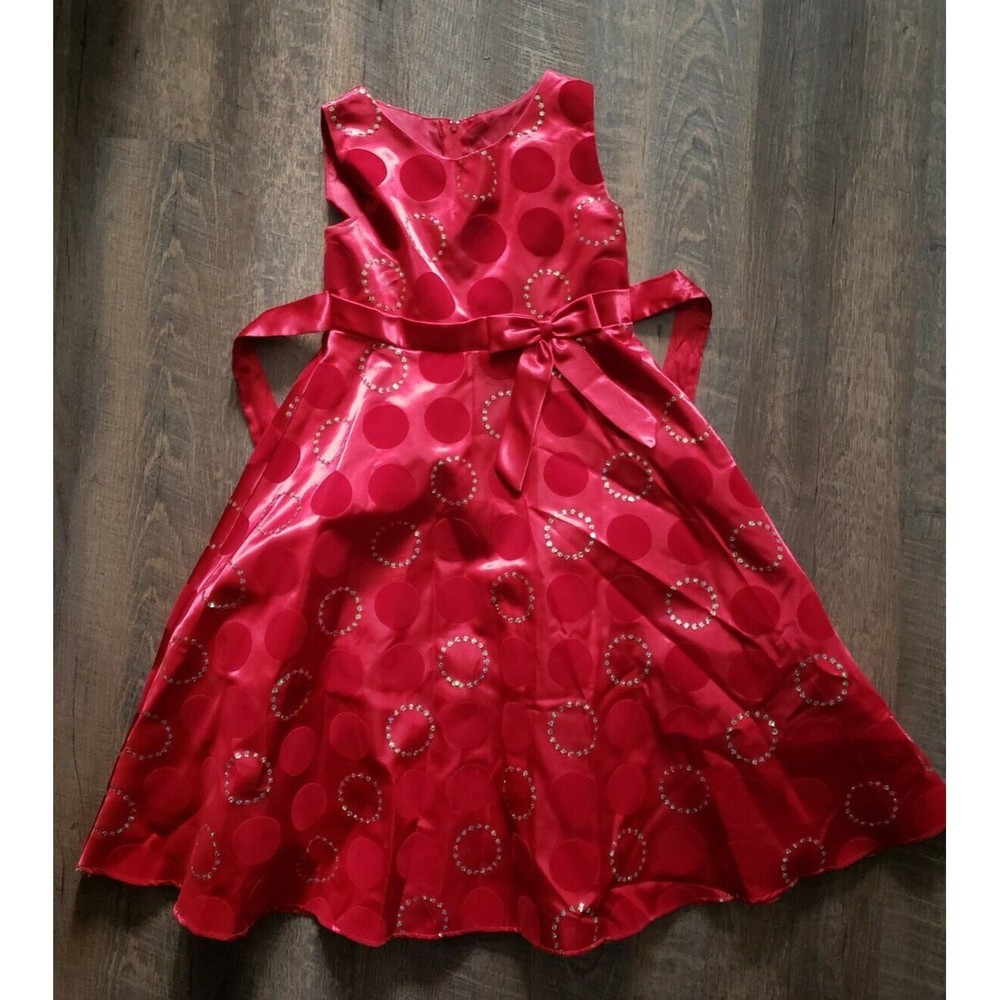 Girls Sz 12 First Editions Sleeveless Shiny Red Dress